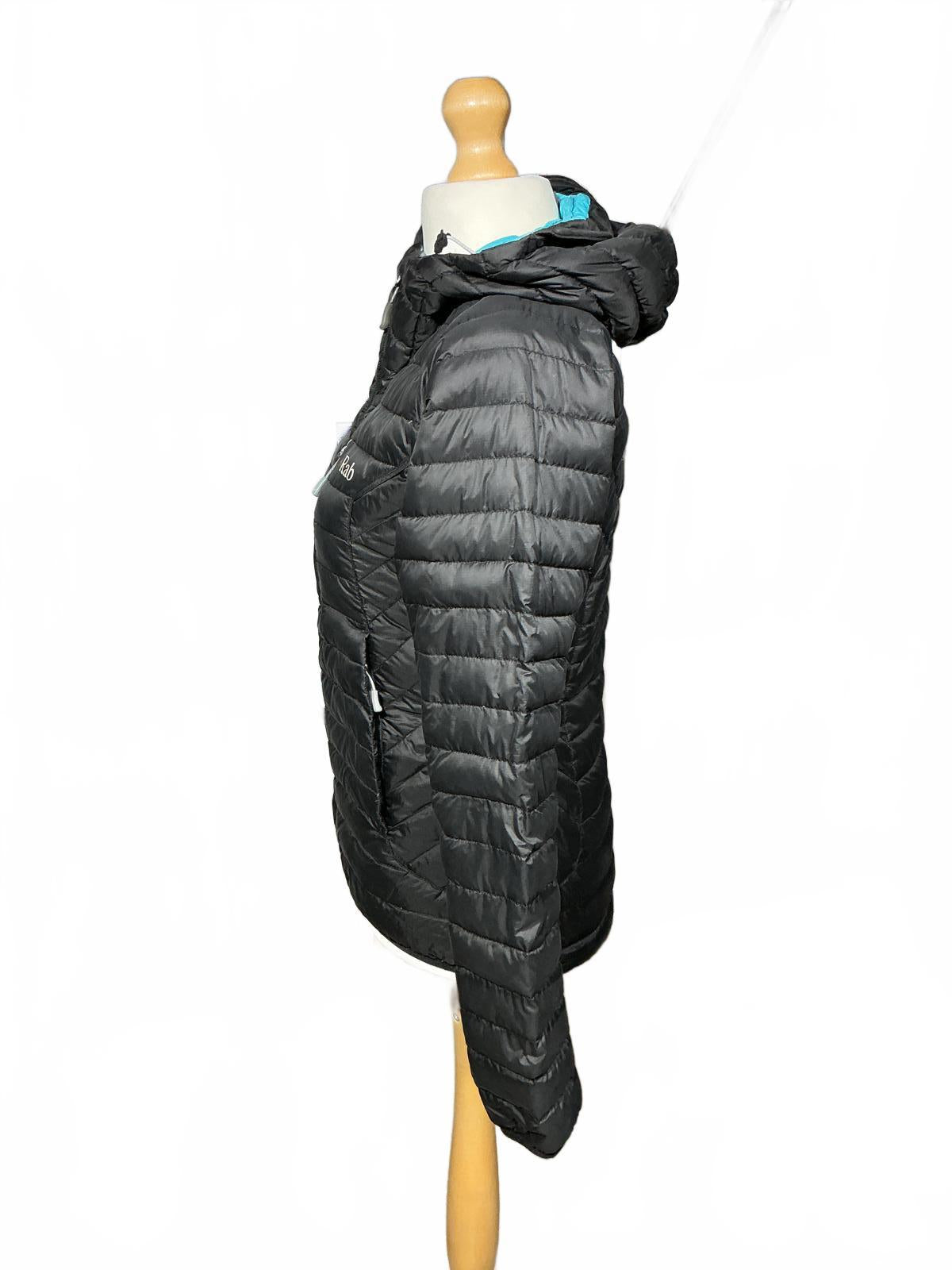 Rab Women's Black Puffer Jacket with Hood
