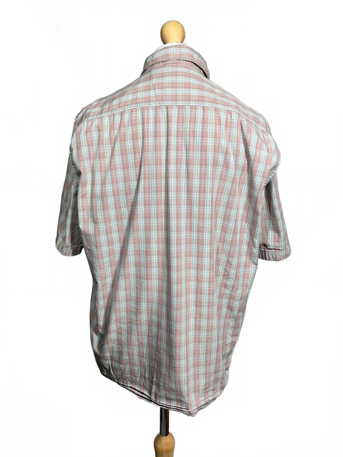 Men's Casual Hiking Short Sleeve Checkered Shirt