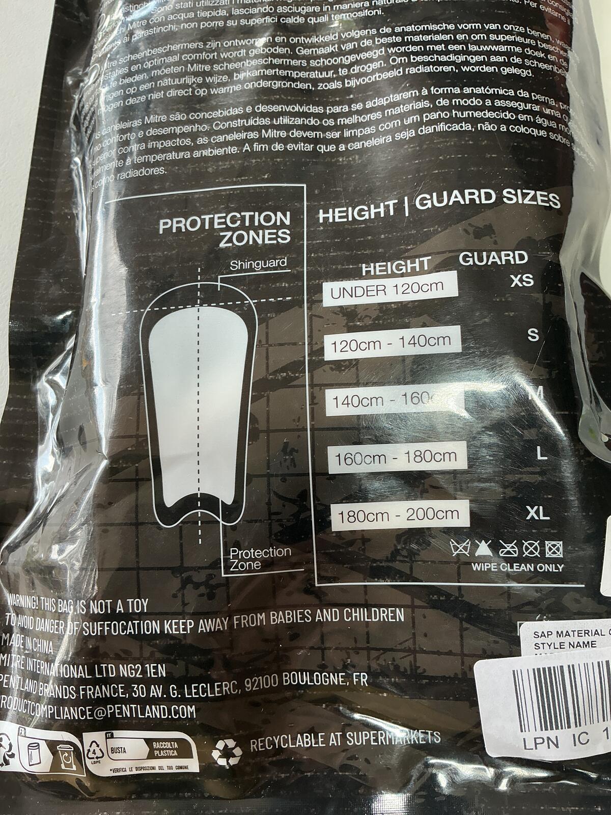 Mitre Shin Guards Medium Size Protective Sports Gear for Football Soccer