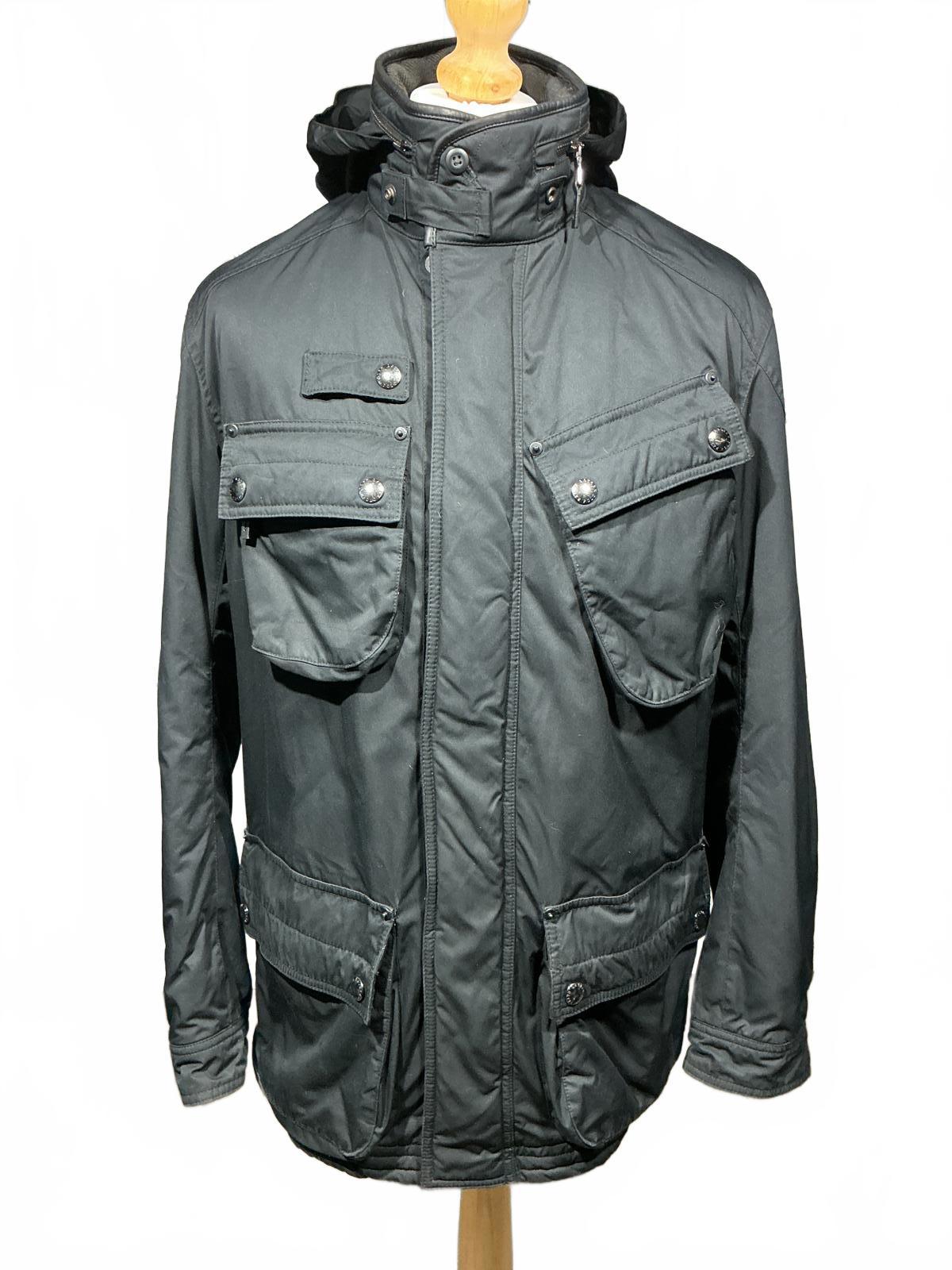 Black Men's Utility Ralph Lauren Jacket with Multiple Pockets and Hood