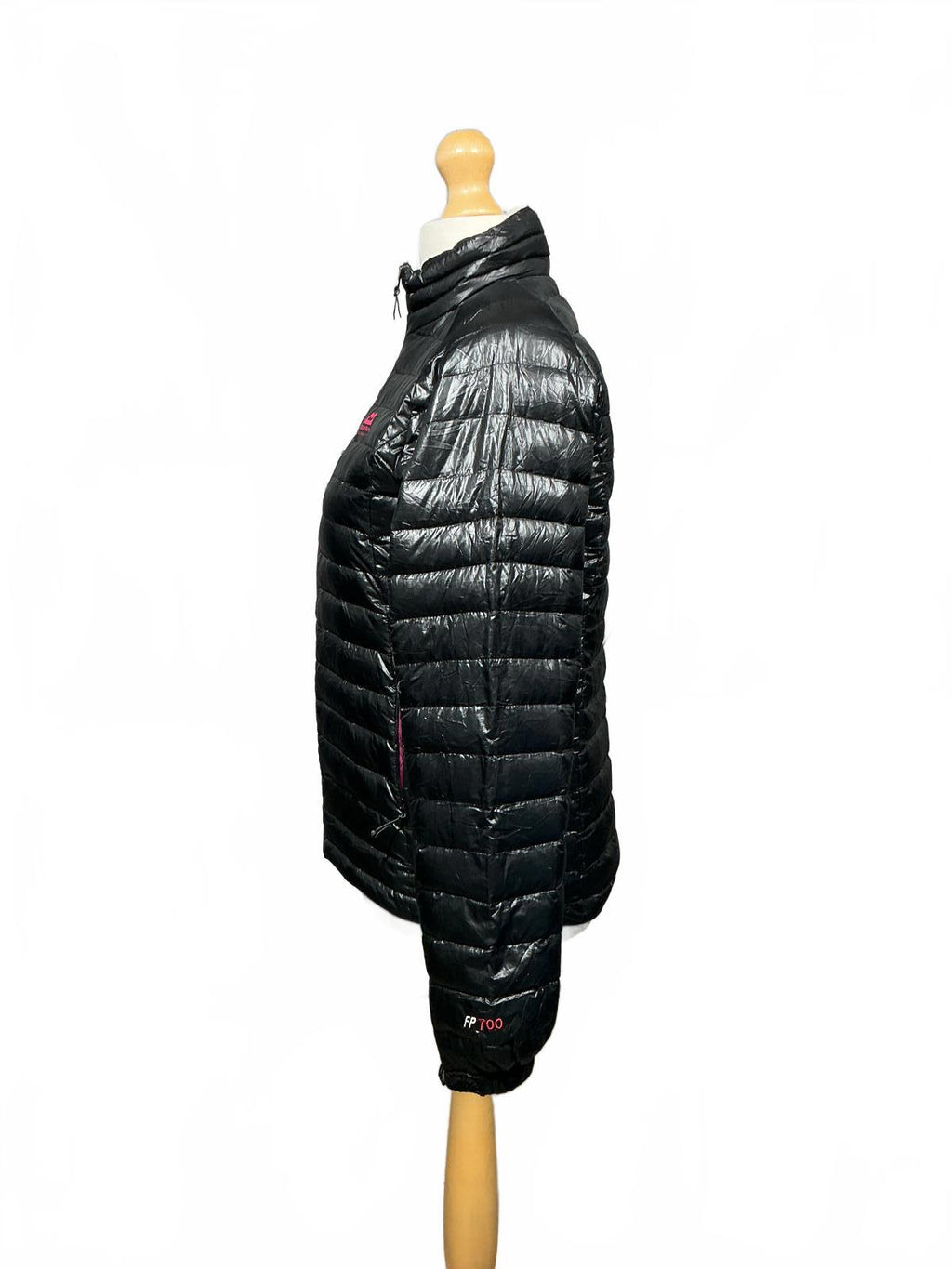 Mountain Equipment Women's Black Puffer Jacket with Pink Zipper