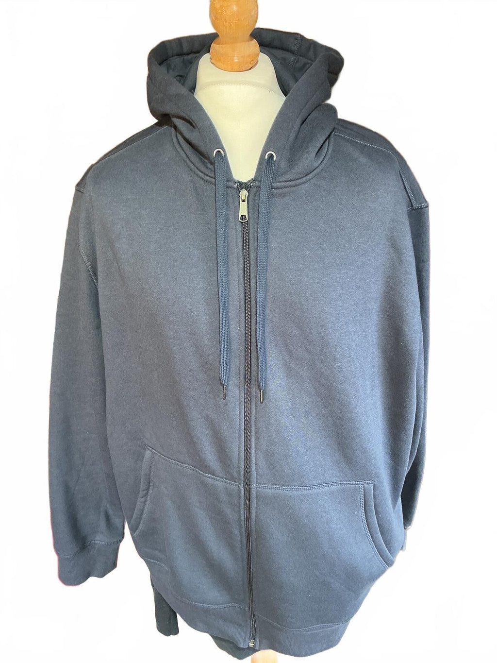 Men's Regular 3Xl Blue Zip Hoodie & 4XL V-Neck Sweater Set Comfortable Casual