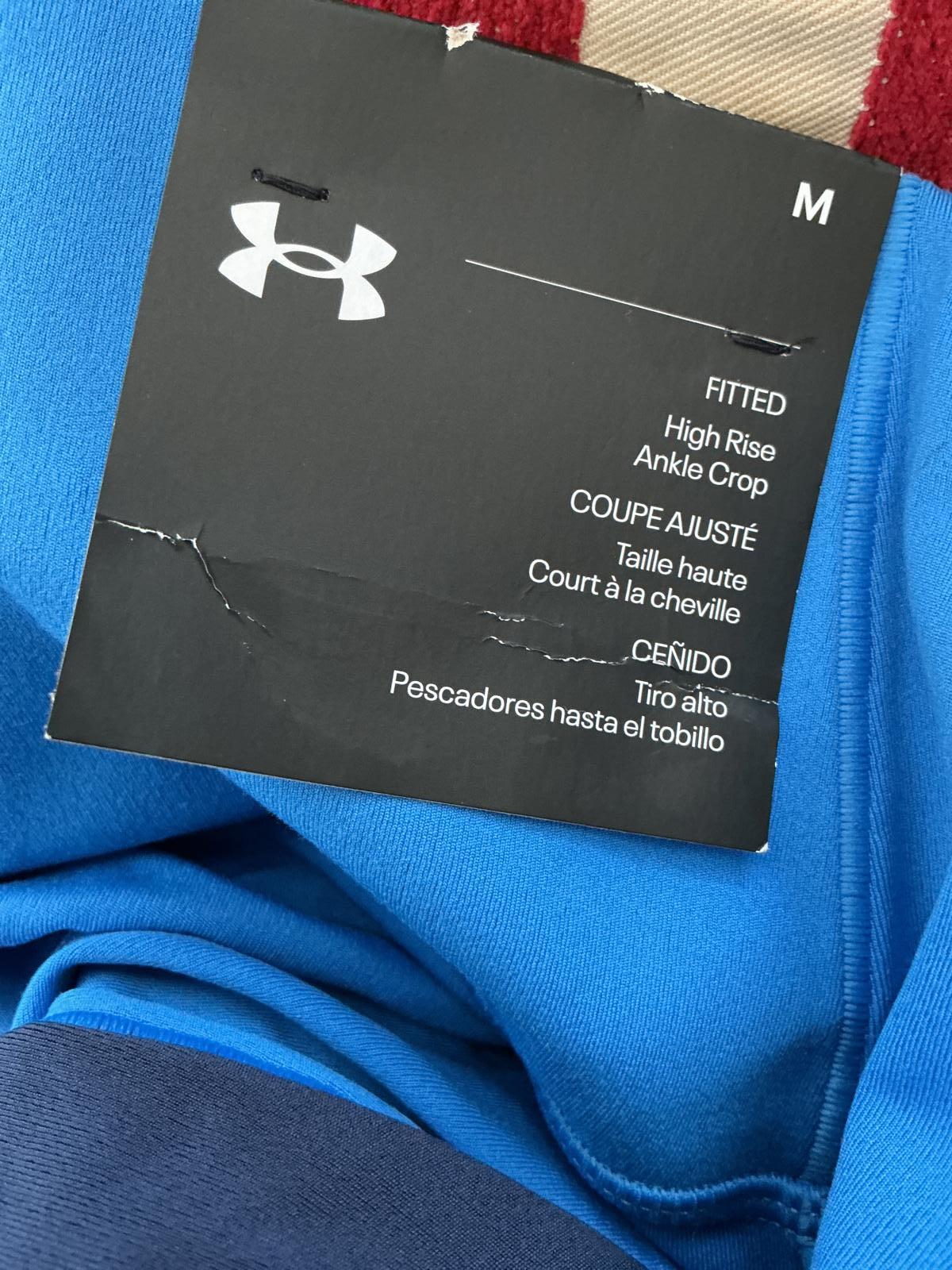 Under Armour Women's Blue Colour Block Leggings Size Regular M