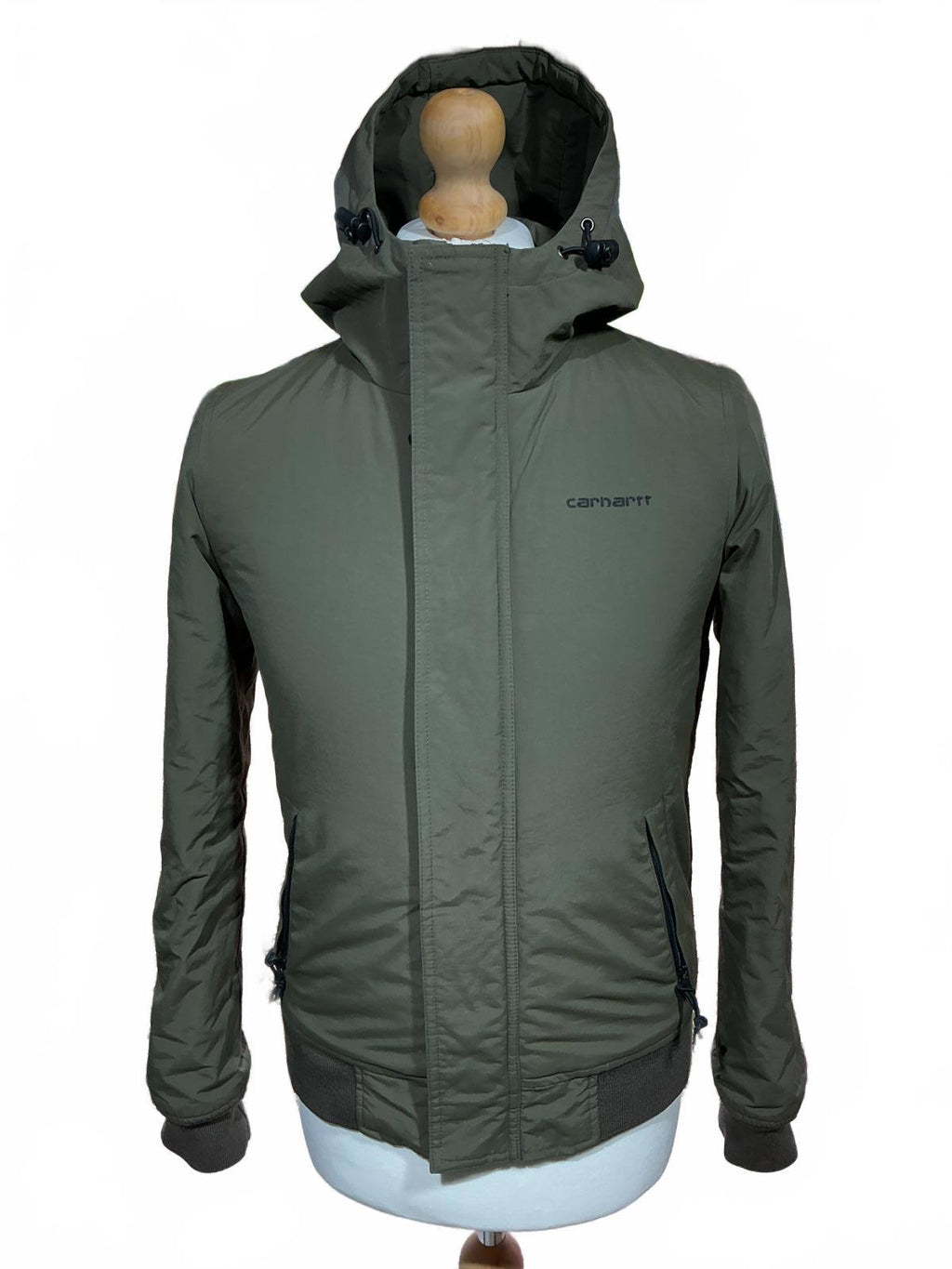 Carhartt Men's Olive Green Hooded Bomber Jacket