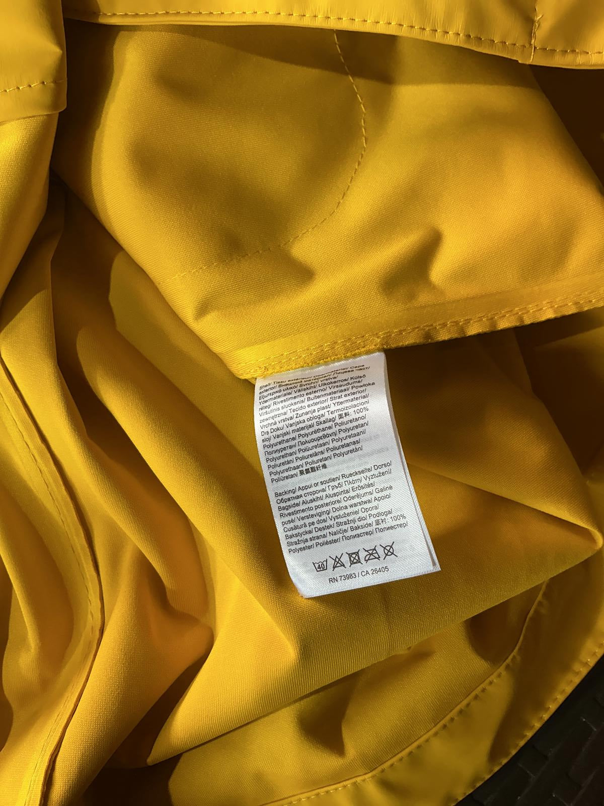 Helly Hansen Mustard Yellow Waterproof Hooded Raincoat Jacket Size Regular M