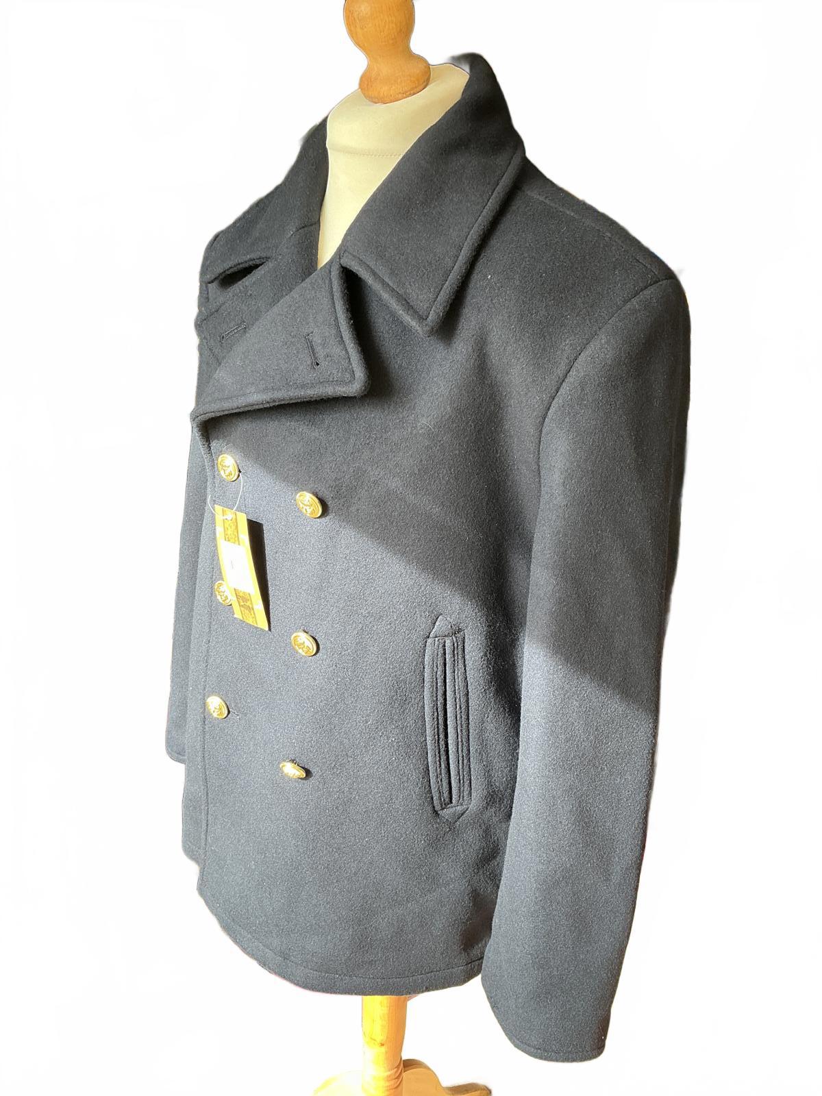 Miltec Marine Colani Men's Navy Blue Double Breasted Peacoat Jacket Size Medium