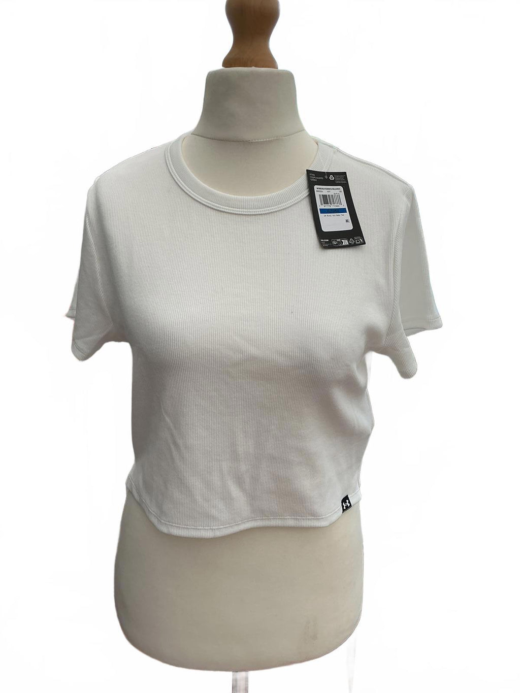 *New* Under Armour White Bib Short Sleeve Crop Top Size Xl
