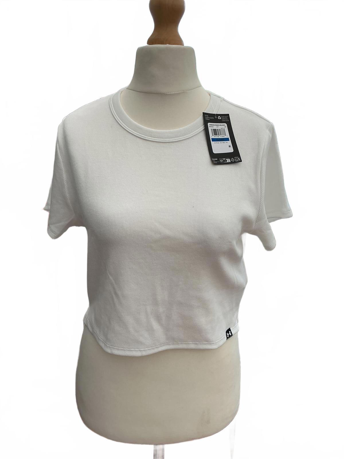 *New* Under Armour White Bib Short Sleeve Crop Top Size Xl