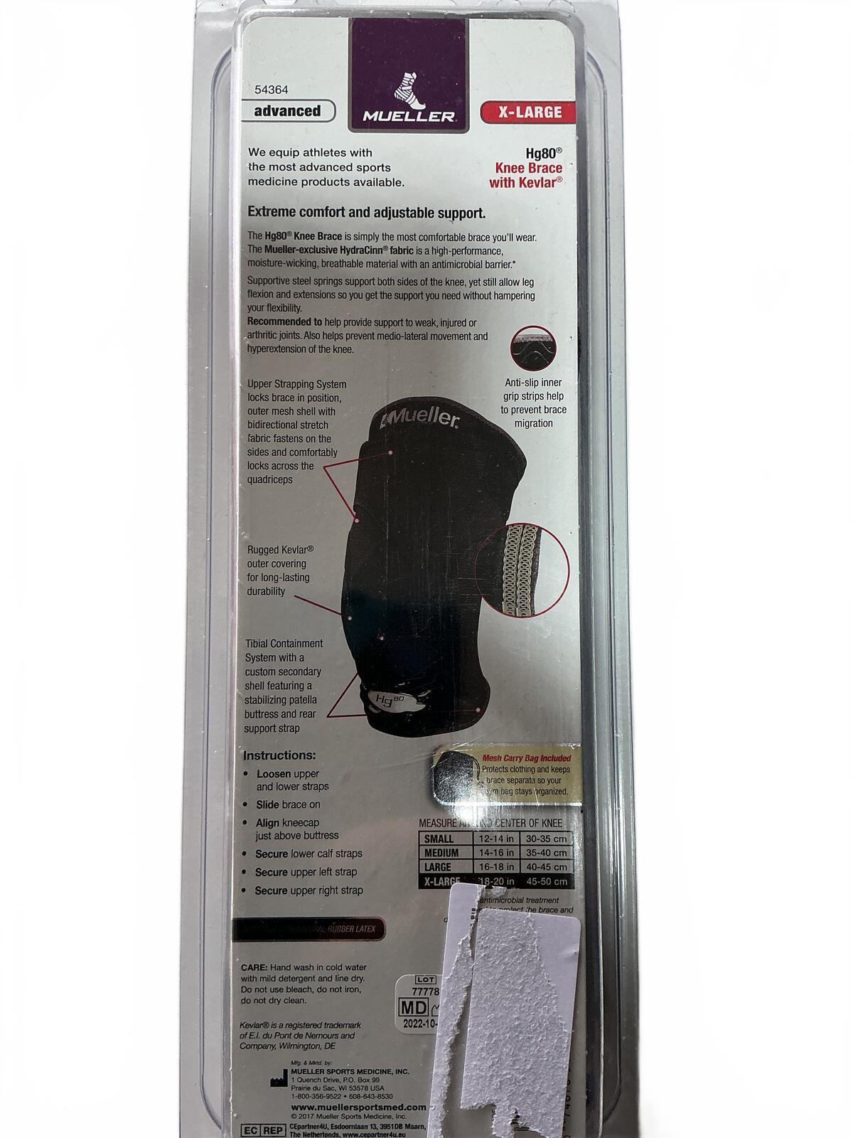 Mueller Hg80 Knee Brace with Kevlar X-Large Comfortable Support