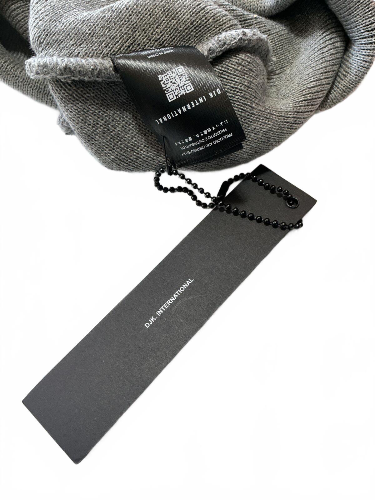 DJK International Grey Knit Beanie Hat Winter Warm Cuffed Hat One Size
