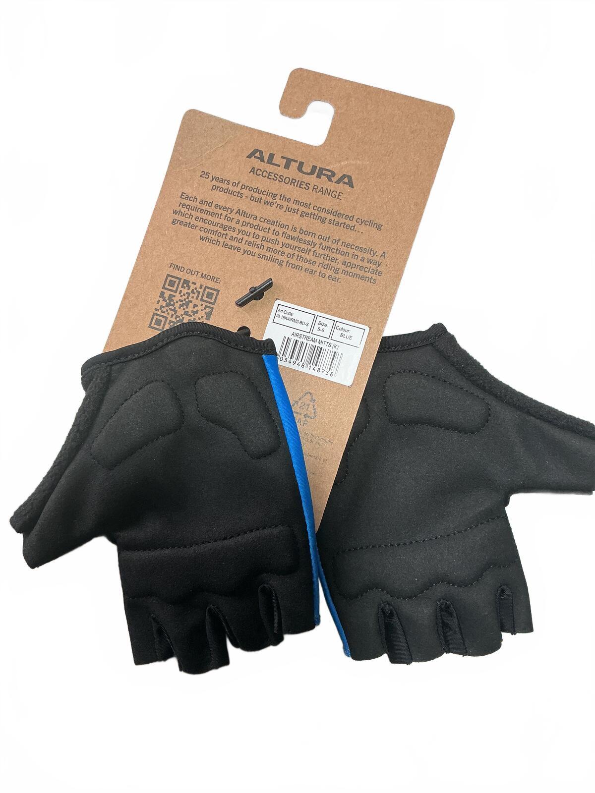 Altura Kids Airstream Cycling Mitts Blue Black Size 5-6Y Comfortable Grip