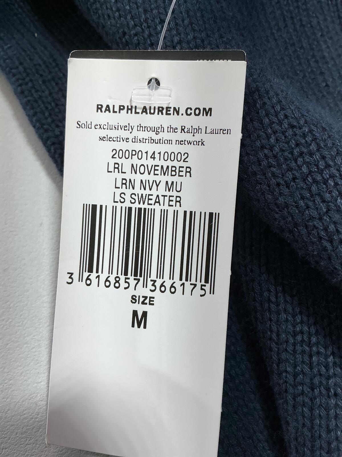 Ralph Lauren Navy and Burgundy Crest Sweater Size Regular M Stylish Knitwear