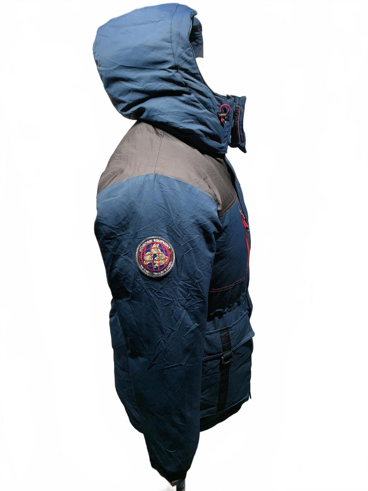 Mountain Equipment Men's Blue and Grey Hooded Puffer Jacket