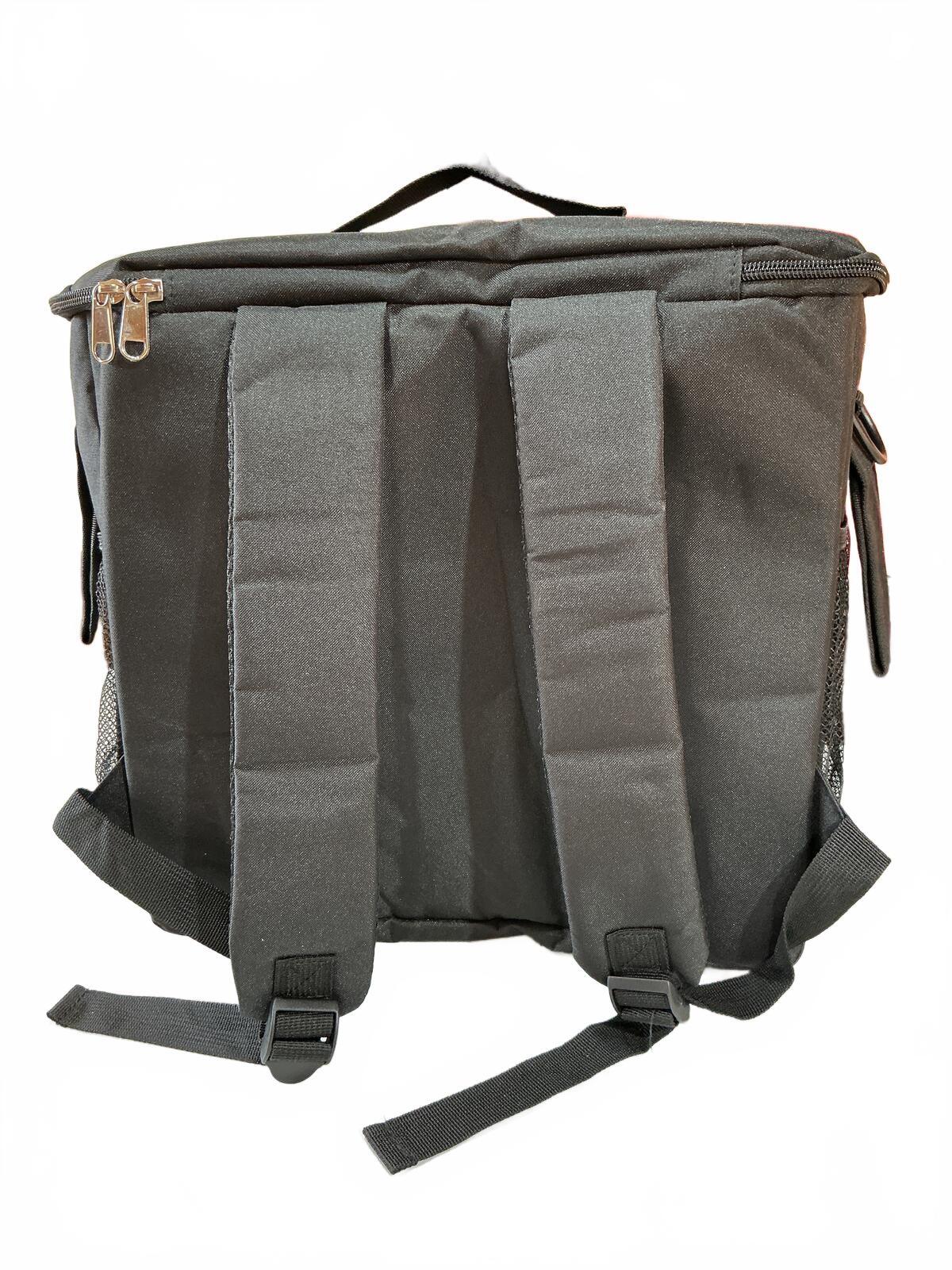 Black Insulated Backpack Cooler Bag with Multiple Pockets Size Medium