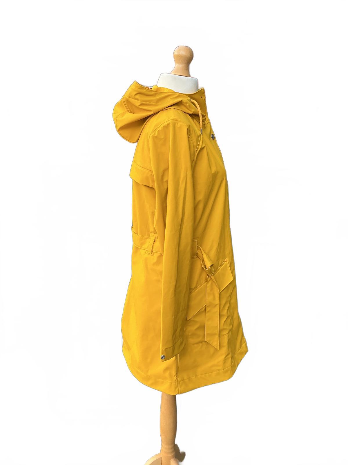 Helly Hansen Mustard Yellow Waterproof Hooded Raincoat Jacket Size Regular M