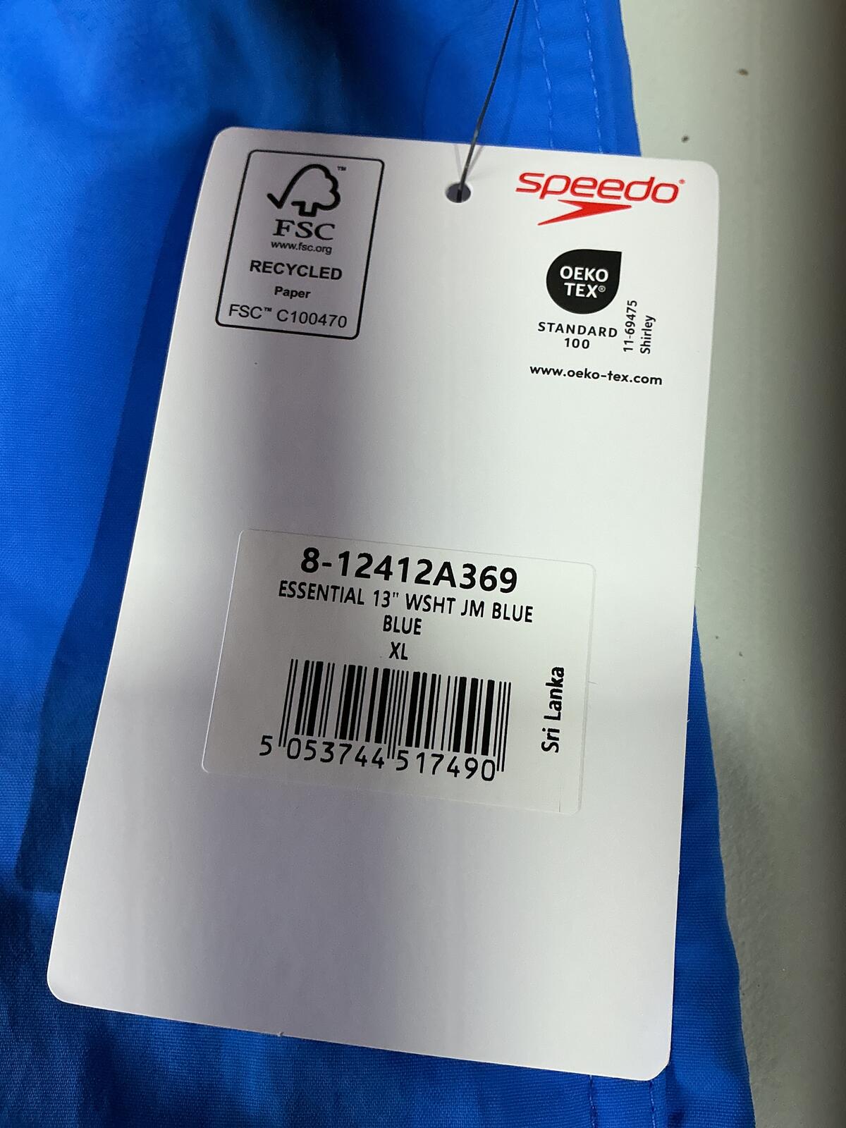 *NEW* Speedo Junior XL Blue 13" Swim Shorts Drawstring Swim Trunks Essential