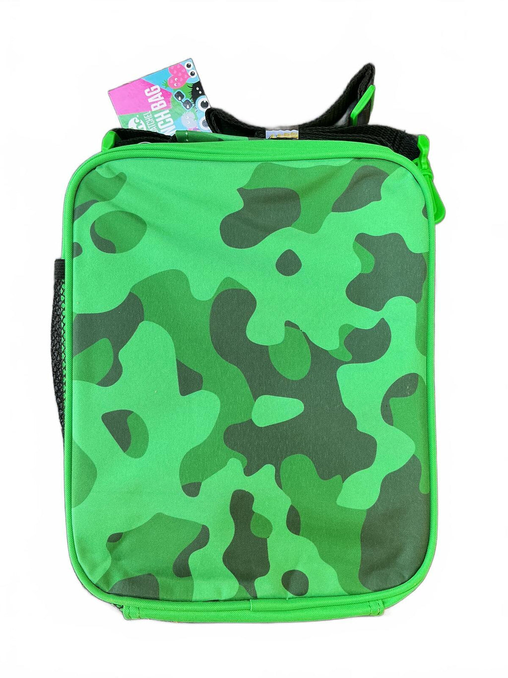 Tinc Green Camouflage Lunch Bag with Fun Character Design - Compact Size