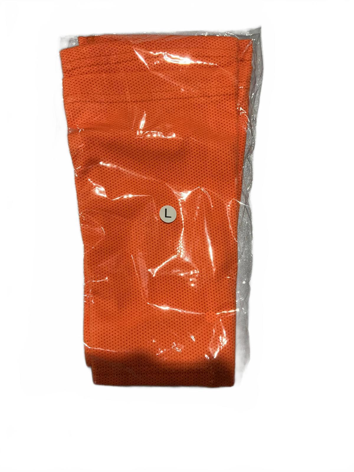 Orange Sports Shin Guards with Sleeve Size L