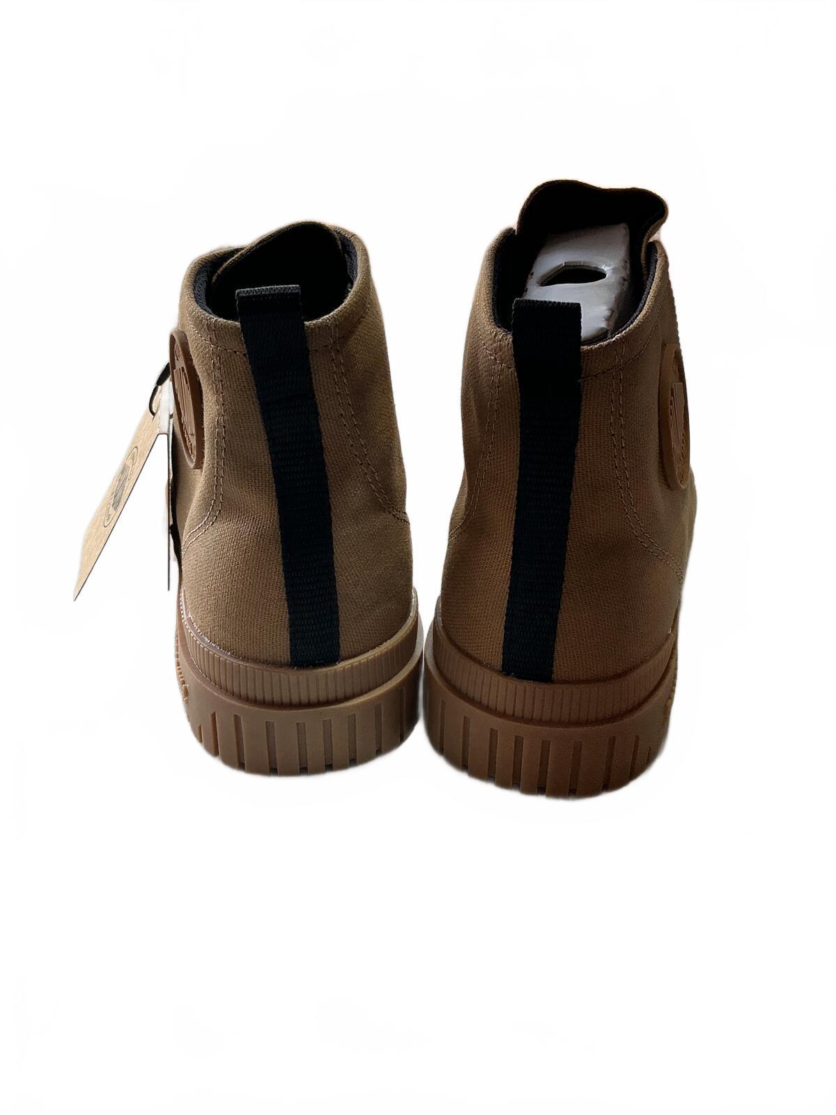 Palladium Ladies Tan Canvas Boots Size 5.5 Comfortable Durable Outdoor Style