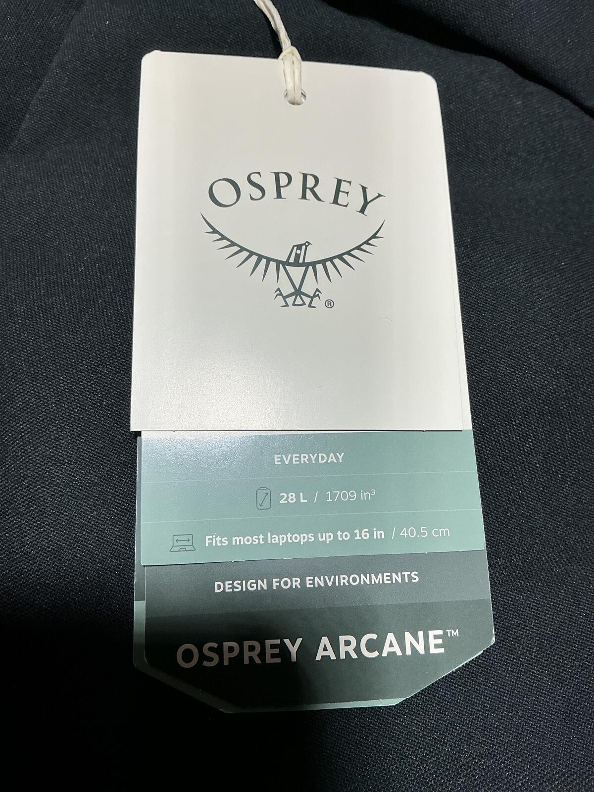 *NEW* Osprey Arcane XL Day Backpack 28L Black/Cream Fits 16in Laptop