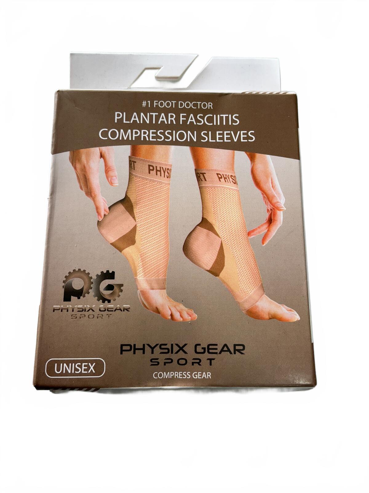 Physix Gear Sport Plantar Fasciitis Compression Sleeves S/M Unisex Support