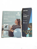 Kayman 65cm Exercise Ball with Long Resistance Bands for Strength Training