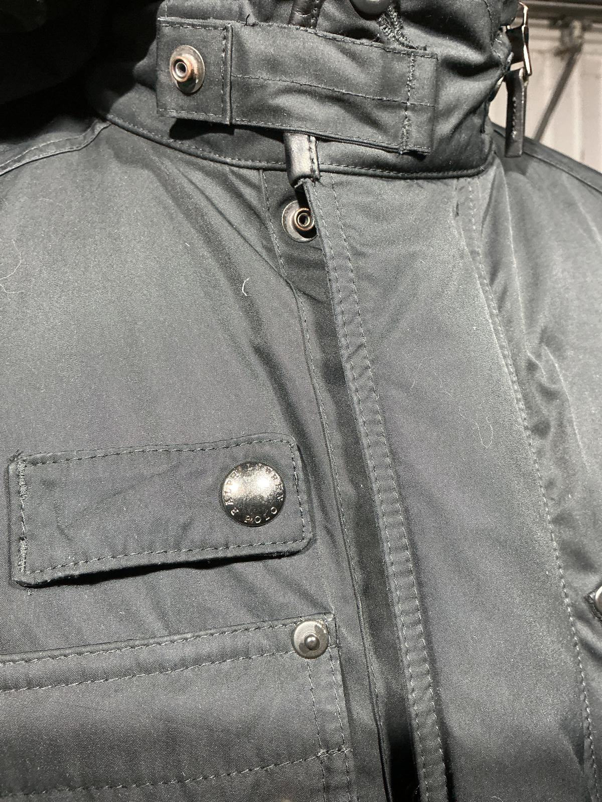 Black Men's Utility Ralph Lauren Jacket with Multiple Pockets and Hood