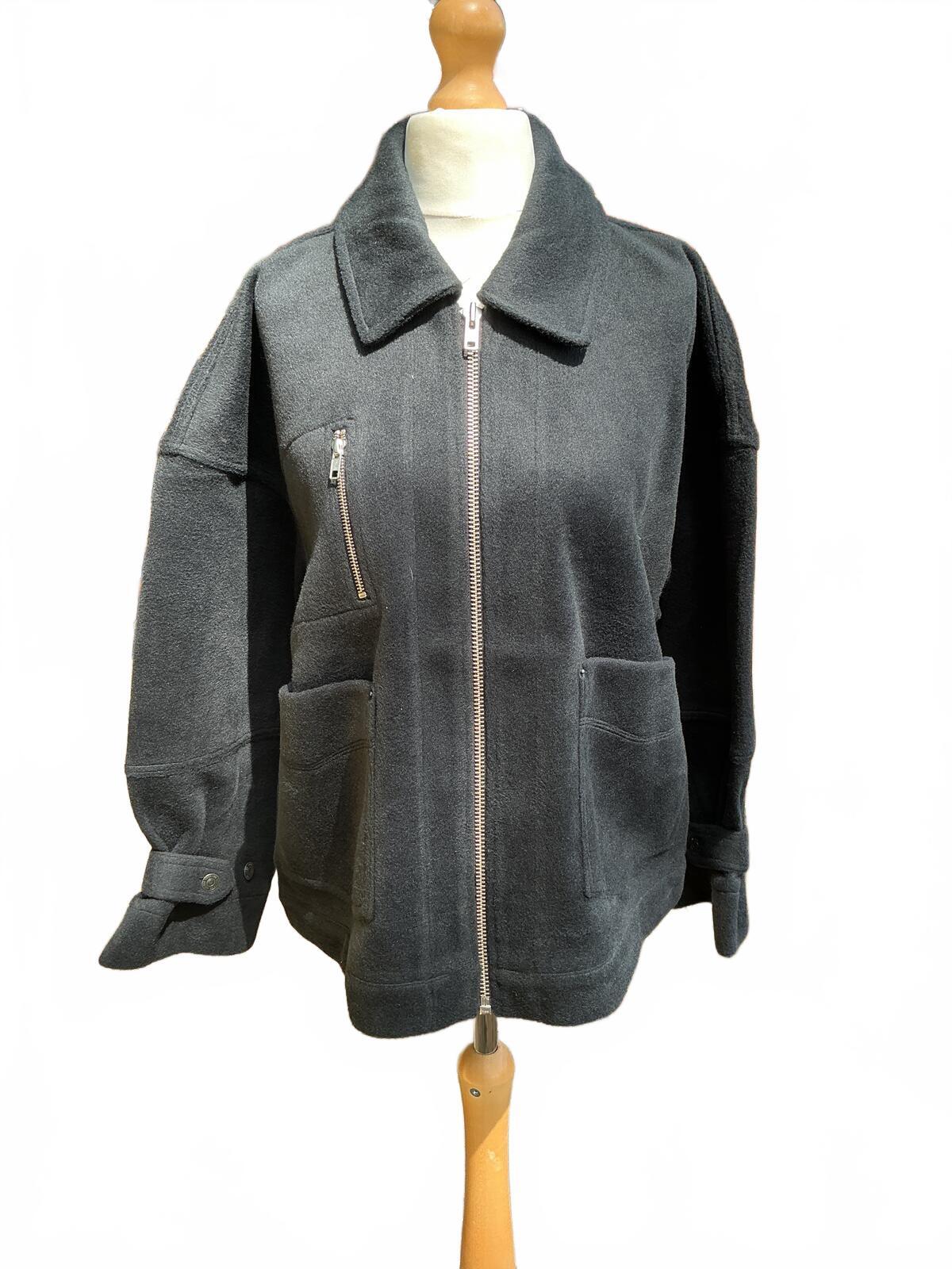 We The Free Sally Chore Jacket Medium Ladies Fleecy Oversized Black