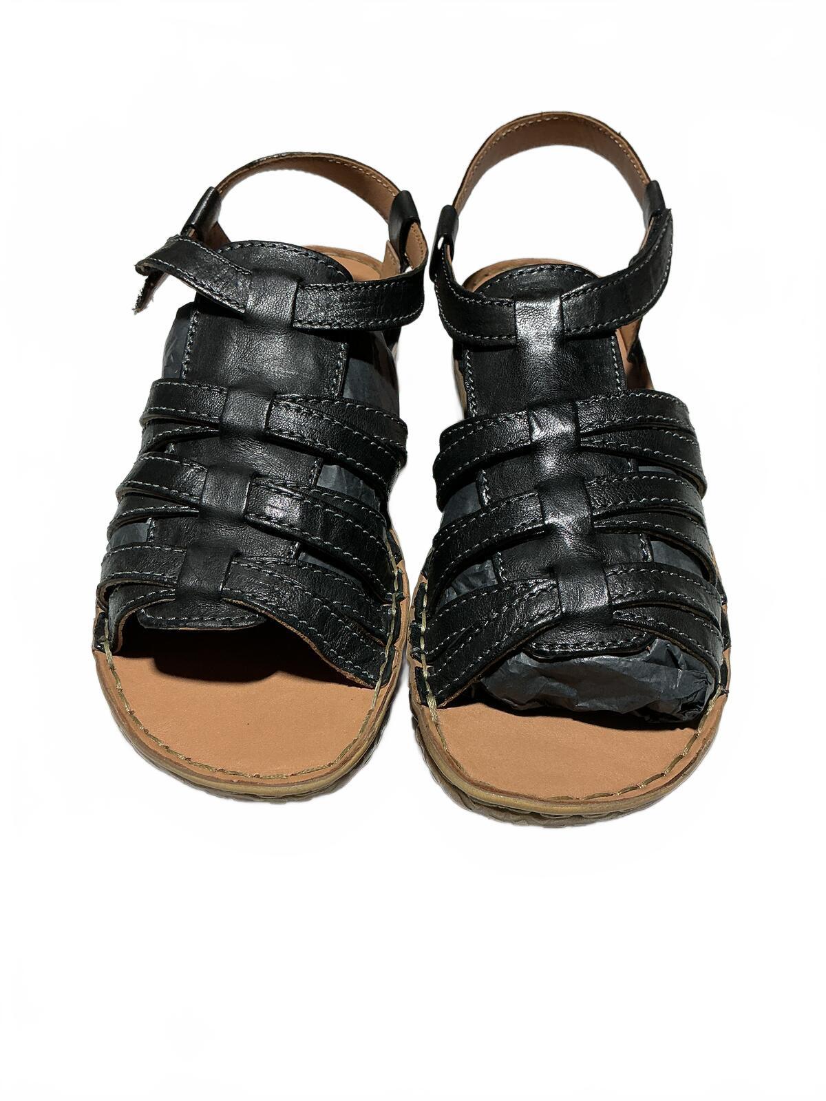 Josef Seibel Black Leather Sandals UK 5 / EU 38 - Adjustable Strap