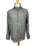 Men's Grey Lands End Fleece Jacket Full Zip Lightweight Outerwear
