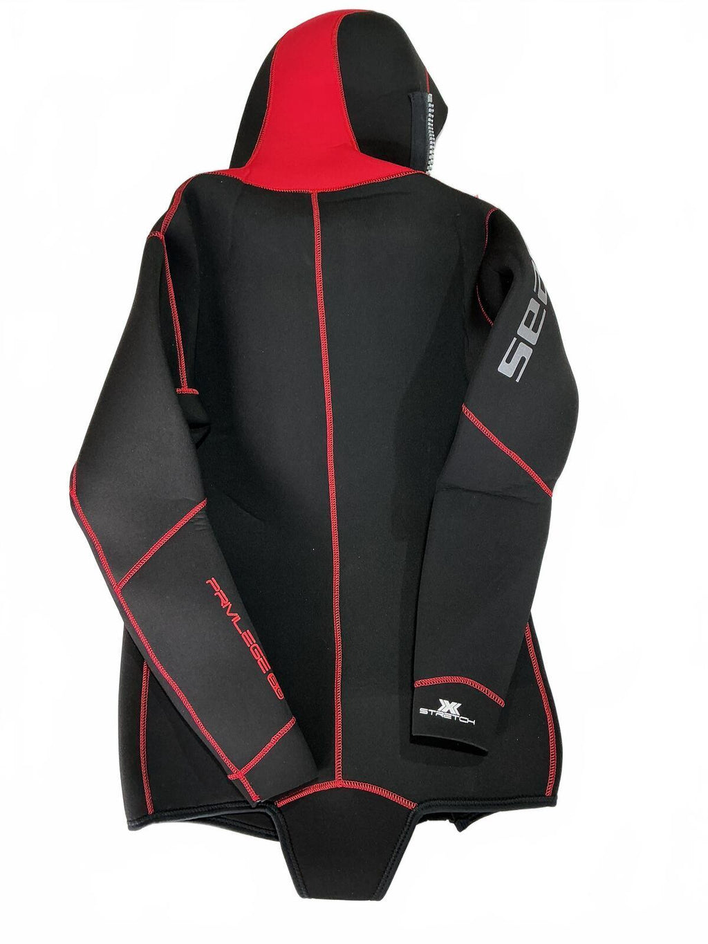 SEAC Privilege 5.0mm Wetsuit Set Hooded Jacket Size S Black Red Dive