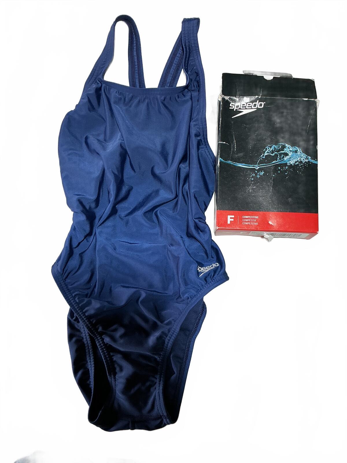 *NEW* Speedo Team Navy Women's One Piece Swimsuit Size 8/34
