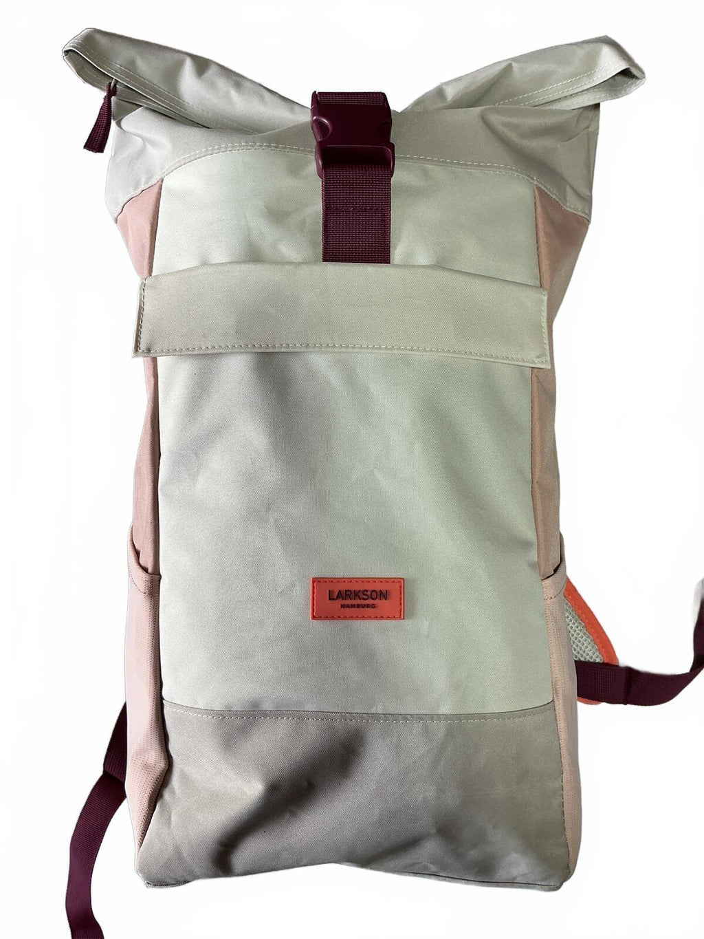 Larkson Bag No 4 20L Roll Top Backpack Beige Rose Adjustable Straps