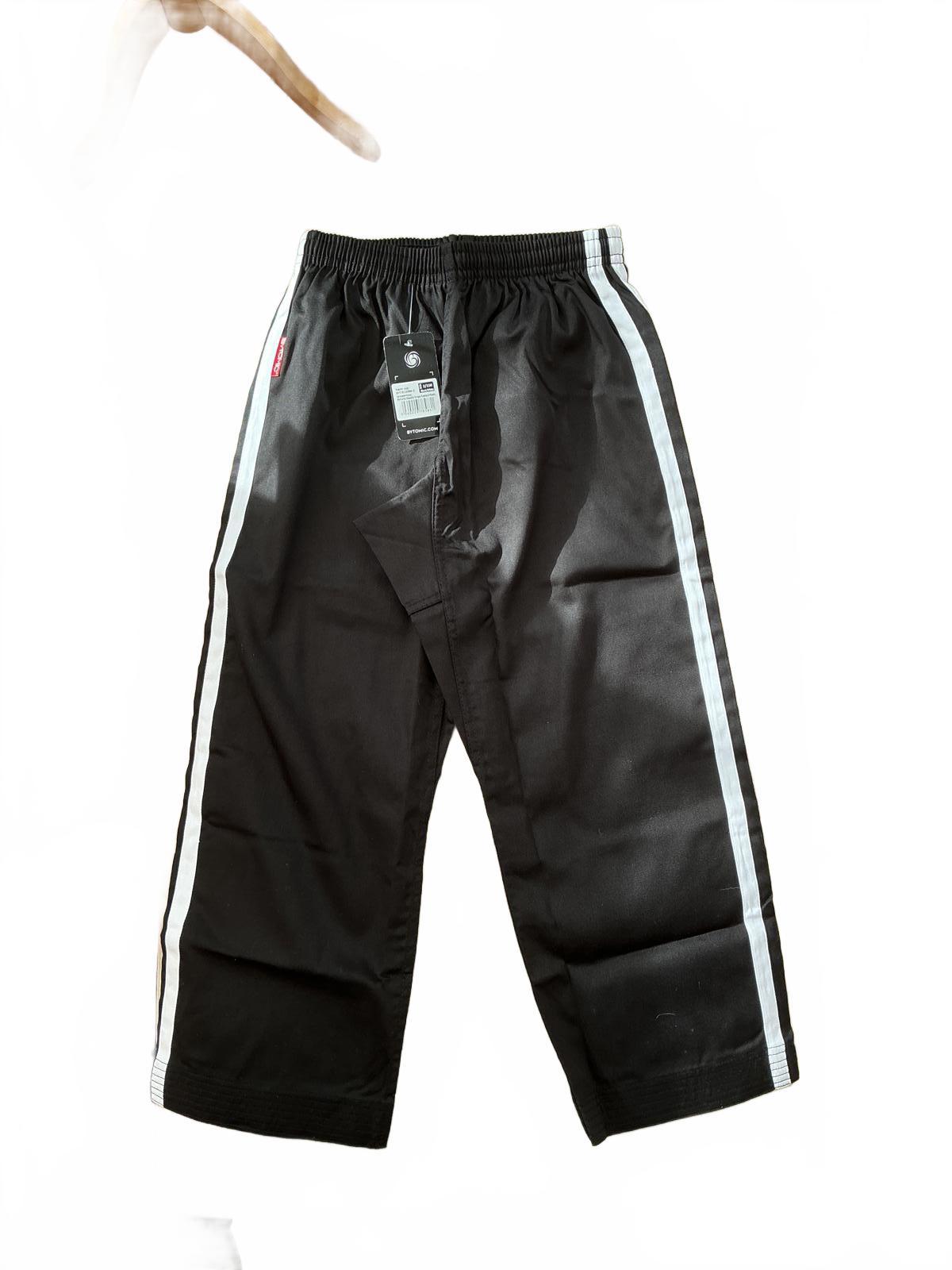 Bytomic Black Contact Pants with White Stripes - Size 150/2