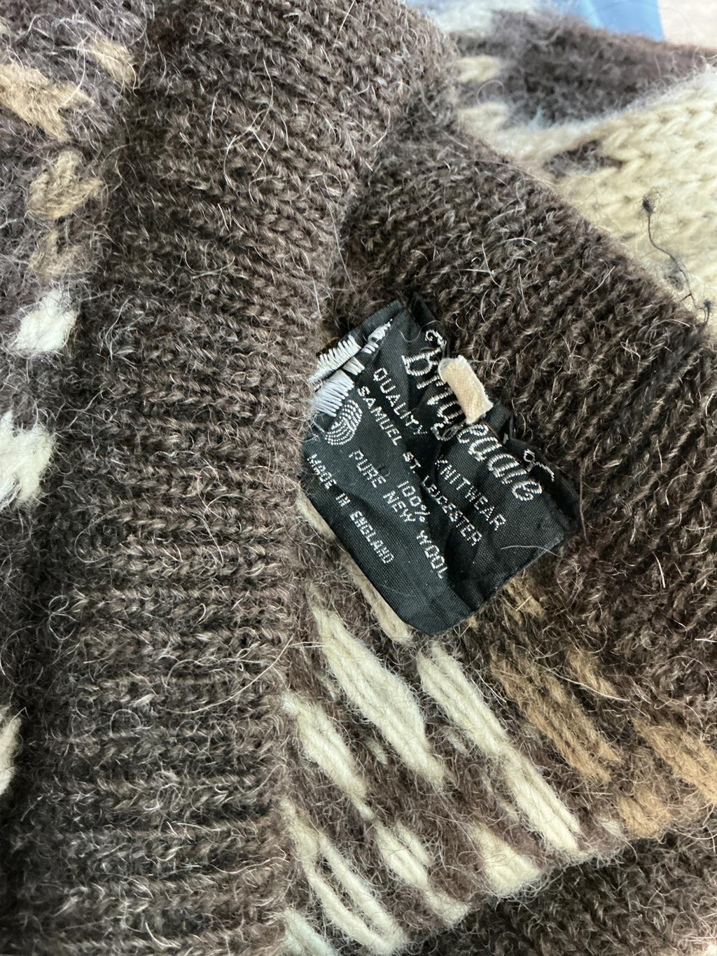 Vintage Men's Nordic Style Knit Sweater V-Neck Wool Blend