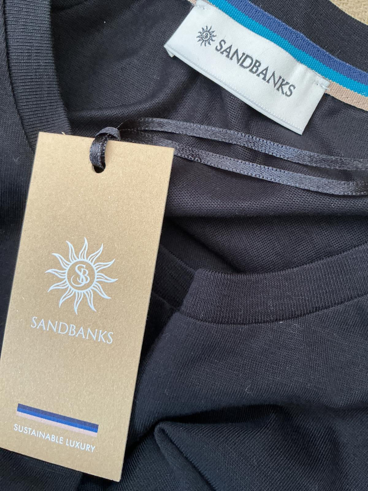 Sandbanks Badge Logo Black T-Shirt Small