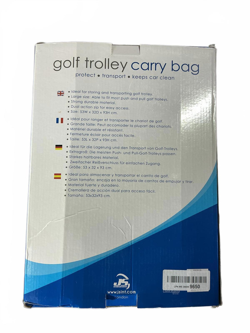 Longridge Golf Trolley Carry Bag 92cm