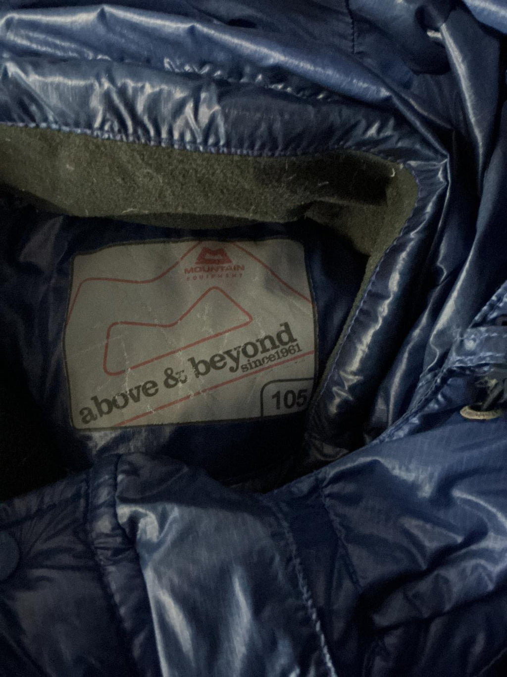 Mountain Equipment Men's Blue Puffer Jacket with Hood