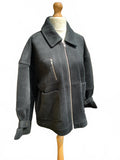 We The Free Sally Chore Jacket Medium Ladies Fleecy Oversized Black