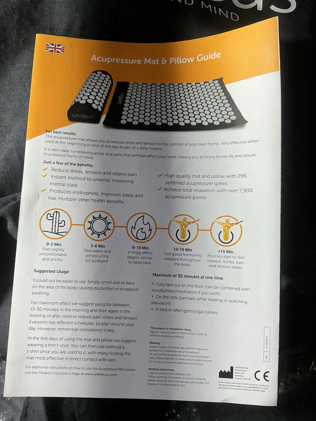 LyfeFocus Acupressure Mat & Pillow Set - Full Size