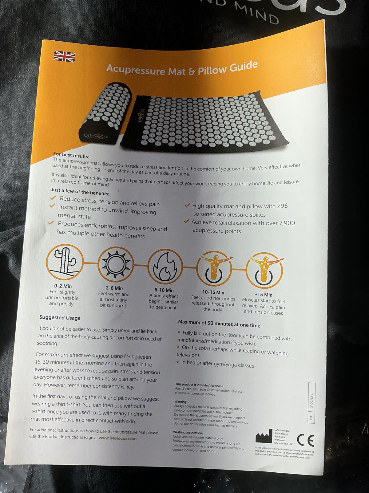 LyfeFocus Acupressure Mat & Pillow Set - Full Size