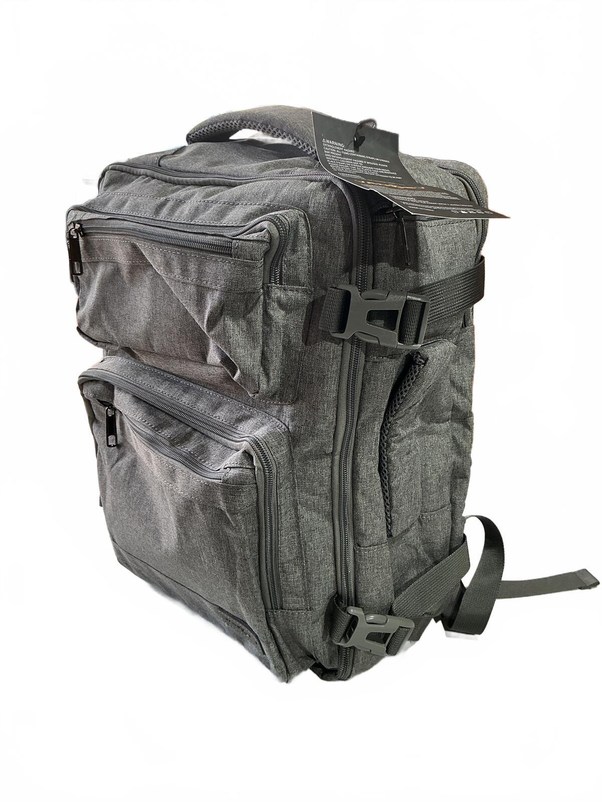 Vankev 40x30x20 Grey Multi-Pocket Travel Backpack Rucksack Carry-On Bag