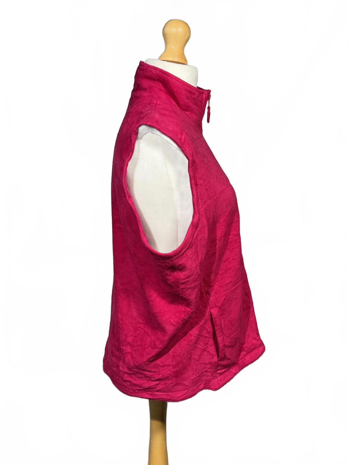 Women's Pink Fleece Vest with Zip Front