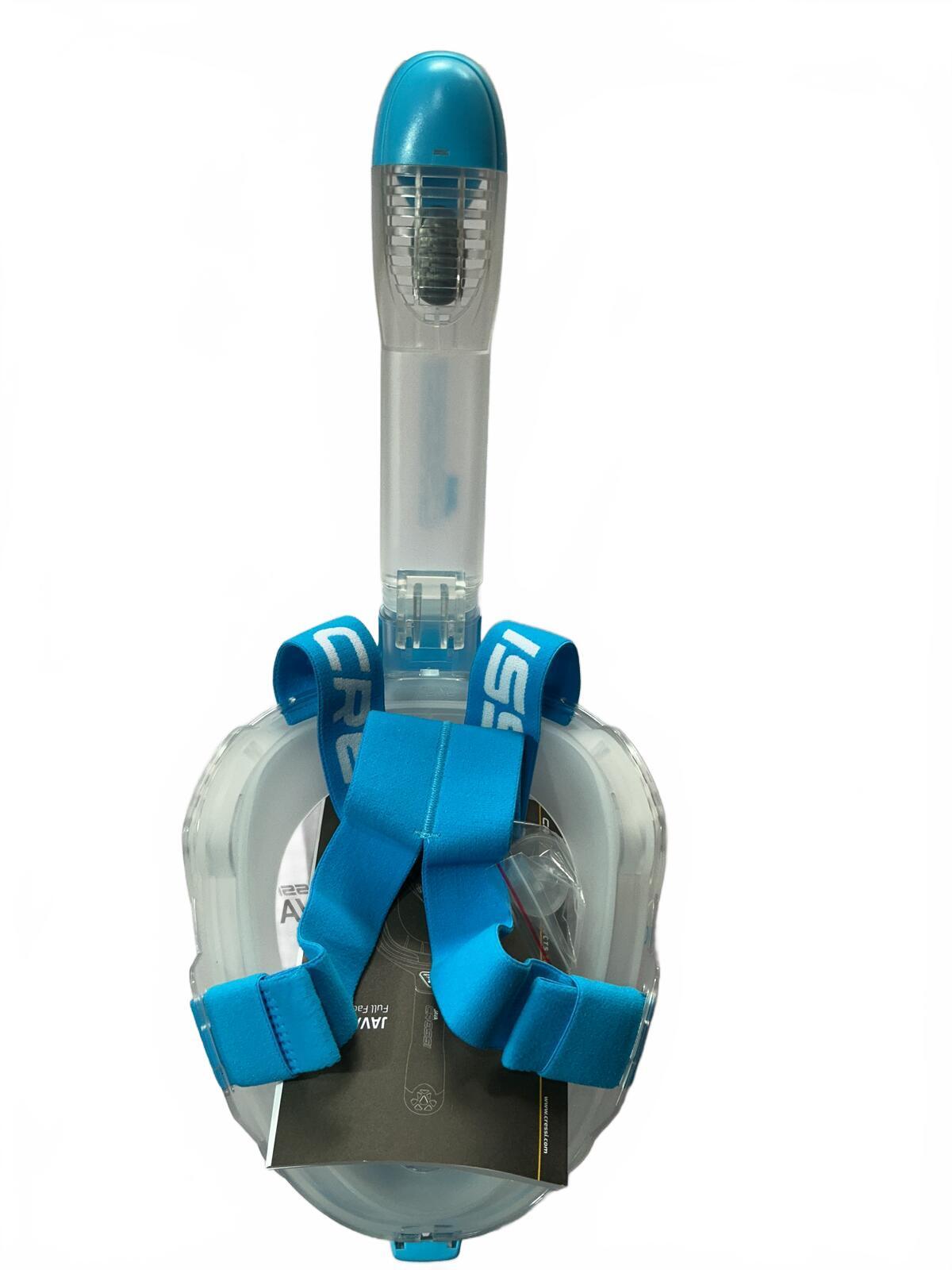 Cressi Java Full Face Snorkel Mask L/XL Size Comfortable Fit Blue