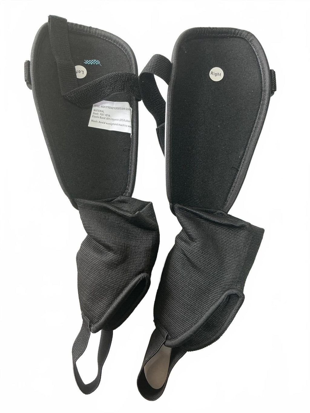 Unbranded Size Large White and Black Football Shin Guards with Straps