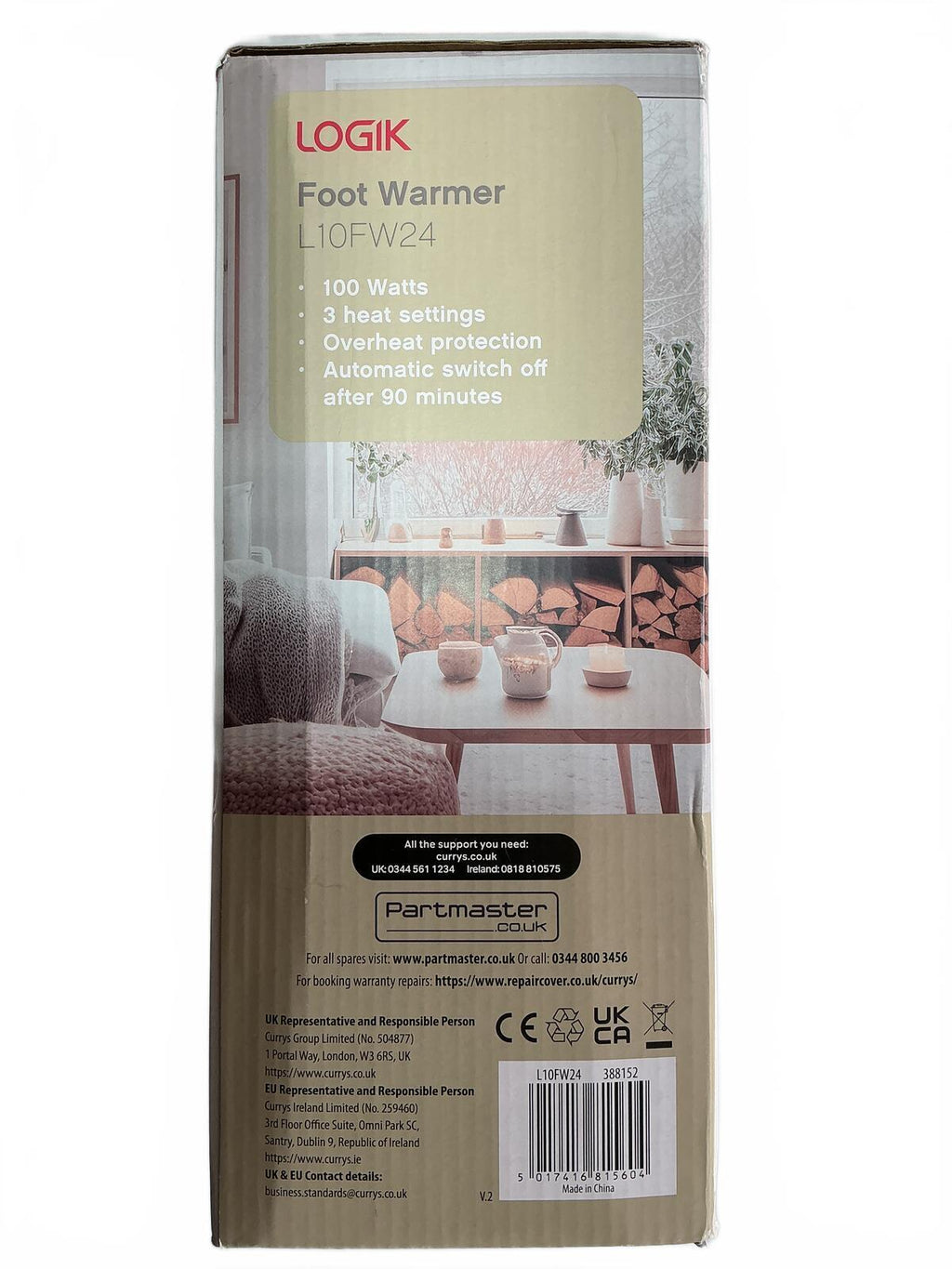 LOGIK Foot Warmer 100 Watts with 3 Heat Settings Comfortable Size