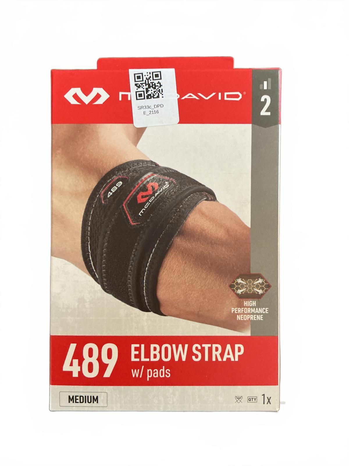 McDavid 489 Elbow Strap with Pads Medium Size Support Brace Black