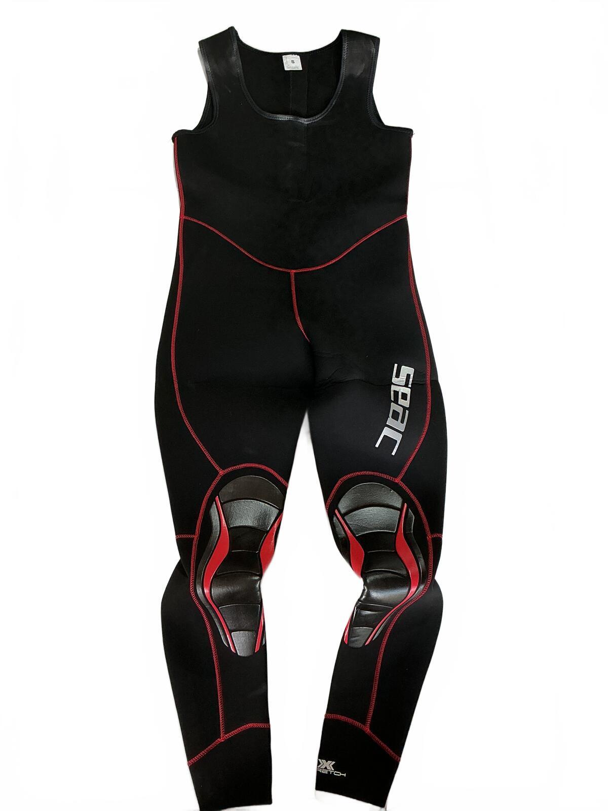 SEAC Privilege 5.0mm Wetsuit Set Hooded Jacket Size S Black Red Dive