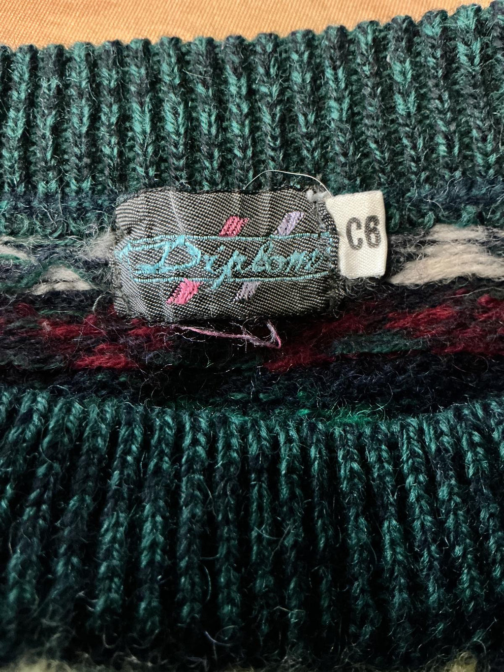 Mens Patterned 100% Lambswool Sweater medium