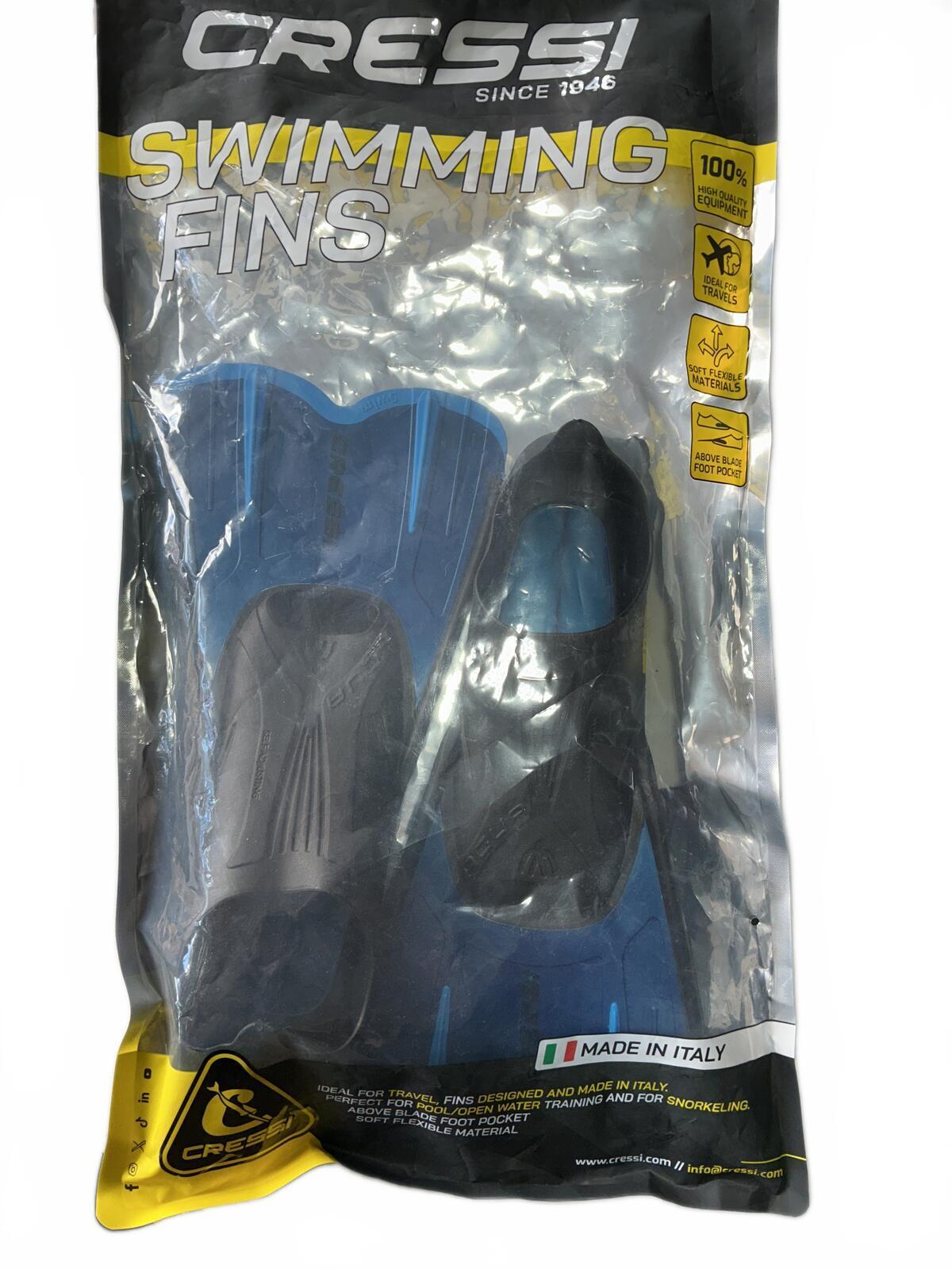 Cressi Agua Short Blue Snorkel Fins Size Uk 2.5-3.5 35/36 Swimming Fins
